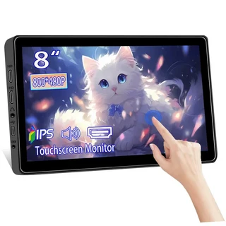 7/8 인치 터치 스크린 소형 휴대용 모니터 60Hz HDMI 디스플레이 PC 라즈베리 파이 노트북 PS4 PS5 스위치, 01 CHINA, 02 8 Inch touch monitor