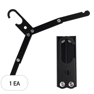 루아즈 캠핑 여행용 휴대용 접이식 옷걸이 행어 행거 걸이, 블랙, 1단, 1개