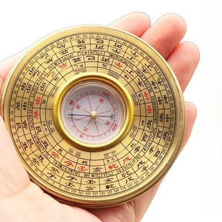 패철 휴대용 구리 마호가니 황동 회전형 3종, 구리 나침반, 1개