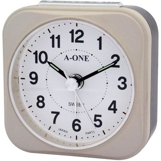 【A-ONE 金吉星】台灣製貪睡小鬧鐘 莫蘭迪色系 TG-0187 超靜音 小夜燈 旅行 學生住宿 讀書專用, 杏色