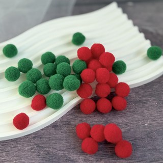 크리스마스 레드그린 폼폼이 색방울, 100개, 레드+그린