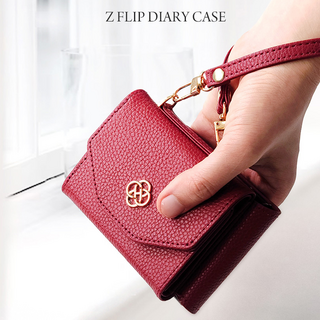 맥스 어반 월렛 갤럭시Z플립4용 케이스/쳔연소가죽/지갑형/카드수납/스트랩줄 포함