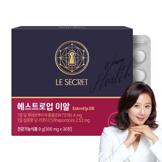 [무료배송/오늘출발] 르시크릿 에스트로업 이알 루바브 여성갱년기 집중 케어, 1박스, 30정