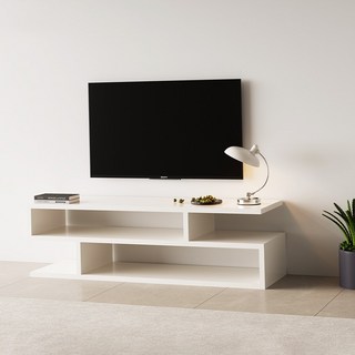 Zephonic오픈형 원룸 거실 TV 캐비닛장식장, 화이트