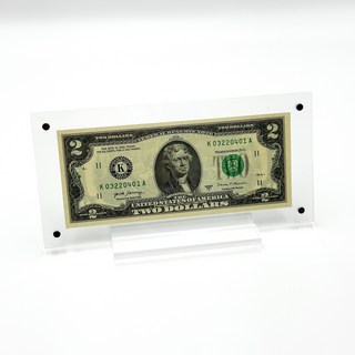 [2달러 포함] 아망디에 행운의 2달러 액자 입학 취업 개업 답례품 연말 축하 선물용, 1개, 투명