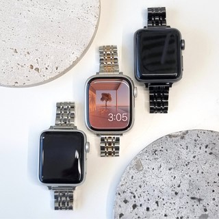 영스피플 애플워치 호환 슬림 쥬빌레 메탈 스트랩 3 6 7 8 9 10 11 se2 3 루프 38 40 41 42 44 45 시계줄 밴드, 실버로즈골드, 38/40/41mm