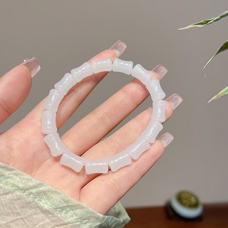 新中式竹節手串女ins小衆設計高顏值新中式仿玉節節高升串珠手鍊