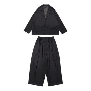 SLOTHFUL 翻蓋雙扣寬版西裝外套(深灰)-SPDJ105 SPDP106