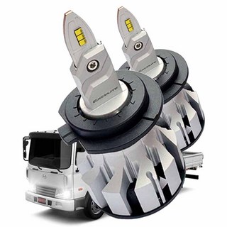 메가트럭 합법인증 LED 전조등 24V 엑셀라이트 골드라벨 트럭 화물차 탑차 트레일러 윙바디 카고트럭, 1세트, H7
