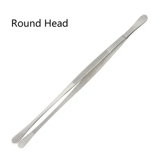 생선구이기 생선 업소용 30cm 스테인레스 스틸 바베큐 집게 음식 클립 뷔페 도구 액세서리 라운드/샤프 입, 02 Round Head