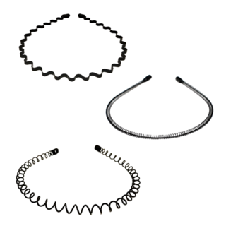 호미네 남자 머리띠 철사 스프링 얇은 헤어밴드 3종
