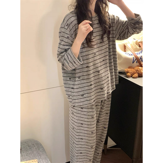 바디랜드 스트라이프 리본 포인트 홈웨어 세트