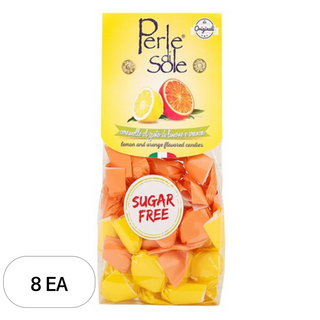 페를레디솔레 포지타노 레몬 + 오렌지 혼합맛 슈가프리 캔디, 100g, 8개