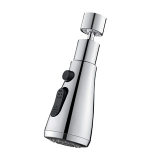 小蠻腰萬向水龍頭 360度旋轉 三段式出水 廚房浴室適用, 小蠻腰水龍頭-銀色