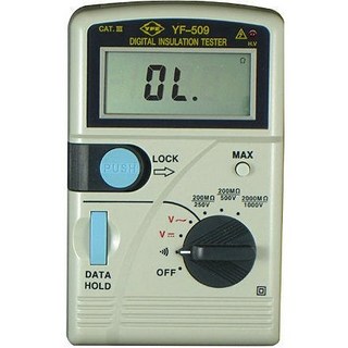 TENMARS YF-509 數位高阻計 DC250V / 500V / 1000V 絕緣測試 附電源指示燈, 1個