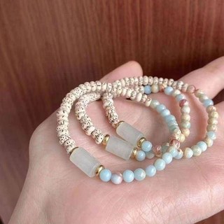 天然星月菩提手鏈壽山石拼接玉石手串清新風女閨蜜禮物極細顯白