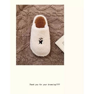 Doly 防滑軟底2025新款毛毛小狗男士厚底耐磨棉拖鞋，居家保暖舒適, 棕色（刺繡小狗）,36-37（適合35-36）