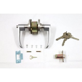 30mm (有鑰匙) 水平鎖 把手鎖 喇叭鎖 浴廁用 內側自動解閂 管型板手鎖 不銹鋼磨砂銀, 1個