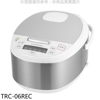 大同電鍋TRC-06REC，多功能烹調，米飯香甜Q彈，簡約時尚設計, 白色, TRC-06REC