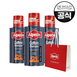 [알페신] [쇼핑백 증정] 카페인 샴푸 C1 (모발 강화) 250ml X 3, 3개