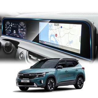 기아 더뉴 셀토스 내비게이션 계기판 풀커버 액정보호 필름 고화질 지문방지, 파노라믹 디스플레이 (풀커버-고화질), 더 뉴 셀토스 (23년형~현재)