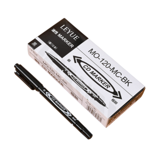 雄獅 雙頭油性簽字筆 粗細兩用 奇異筆 記號筆, 1個裝, 10支一盒, 黑色