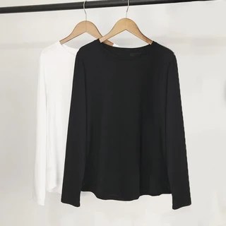 男女素T 長袖T恤 男 大尺碼衣服 圓領 素T SHIRT 男生上衣 內搭衣 男衛生衣, 白