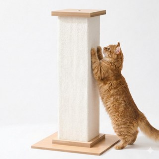 에스엘씨펫 고양이 수직 카페트 스크래쳐 기둥 대형, 아이보리, 1개