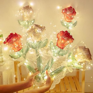 玫瑰花氣球花束 氣氛燈 母親節 情人節禮物, 1個