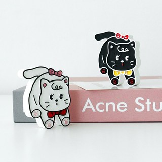 안착냥이 고양이 차량용 인테리어 자석 석고방향제 디퓨저 생일 신혼부부 집들이 선물, 블랙고양이, 롱클립, 클린코튼