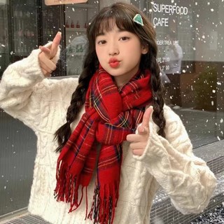 千鳥格子圍巾女秋冬季2024新款韓版百搭學生披肩保暖圍脖男氛圍感