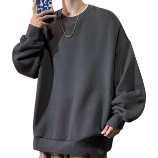 韓系寬鬆大學T 長袖刷毛上衣 大尺碼情侶款衛衣