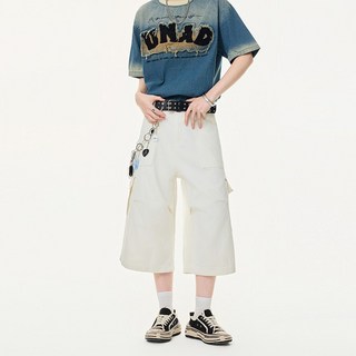 2026款美式復古多口袋寬松工裝男女同款夏季新款闊腿七分褲