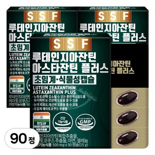순수식품 루테인 지아잔틴 아스타잔틴 플러스 초임계 식물성캡슐, 30정, 3개