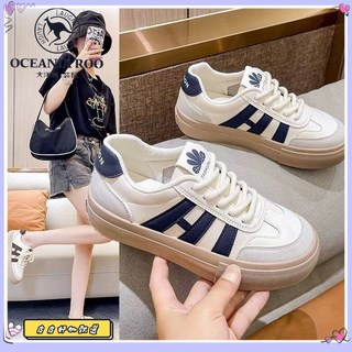 限時下殺 袋鼠小白鞋女百搭2024新款厚底薄款透氣休閒運動鞋爆款阿甘女闆鞋