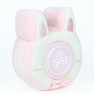 可愛吐司造型鬧鐘 靜音貪睡功能 伴睡夜燈 雙鬧鐘設定 交換禮物首選, 草莓兔