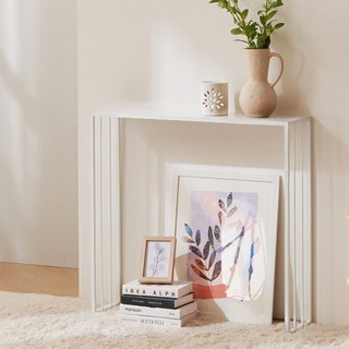 시노루 폭좁은 사각 현관 복도 콘솔테이블, JI107  화이트