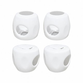 兒童安全防護喇叭鎖套組，防止開門反鎖，圓潤造型，簡約美觀，安裝簡便，守護居家安全, 白色, 4個