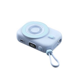 HANG PDC 10000mAh 大容量 磁吸自帶線行動電源, 藍色