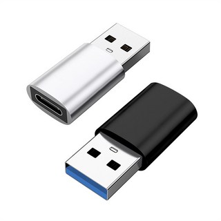 믹스MICS 1+1 메탈 알루미늄 USB C타입 to USB-A 3.0 5Gbps Type-C 변환젠더 2P, 실버1+1, 1세트, 33mm