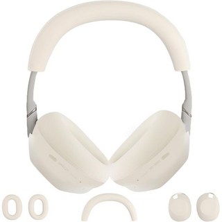 Seltureone 3 in 1 이어 패드 커버 Sony WH-1000XM6 호환 WH-1000XM6용 보호 실리콘 헤드폰 케이스 액세서리 블랙, Platinum Silver