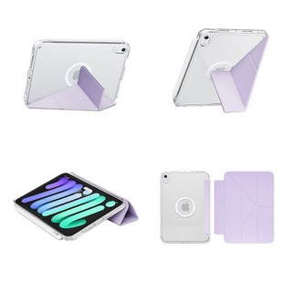 아이패드 미니 맥세이프 케이스 6 7 커버형 투명 TPU iPad mini 호환, iPad mini6/7 (8.3 인치), 퍼플커버+거치대, 1개