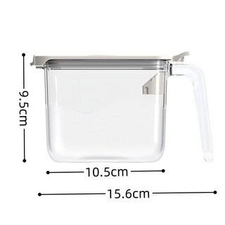 日式防潮調料瓶 密封調料罐 透明分裝瓶 帶手柄調料盒 塑料廚房用品 鹽罐 糖罐 防潮調料瓶 廚房 收納瓶 調味瓶 送勺子, 1個, 冰島白調料盒（配勺子一個）