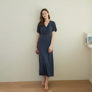 [허비쉬 본사]허비쉬 엠파이어 랩 드레스 - 딥블루