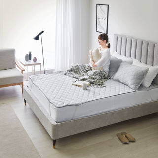 리베리뽀 고정밴드 쿨링+극세사 기능성 양면 침대패드 SS, 차콜