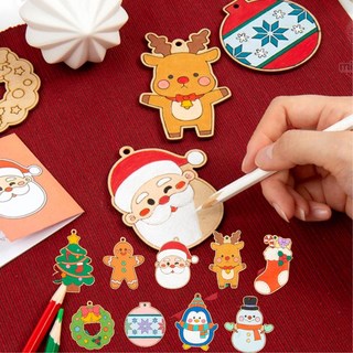 크리스마스 팬시 우드 DIY 겨울 만들기 트리장식 키링 재활 방과후 체험 꾸미기 미술 EQ