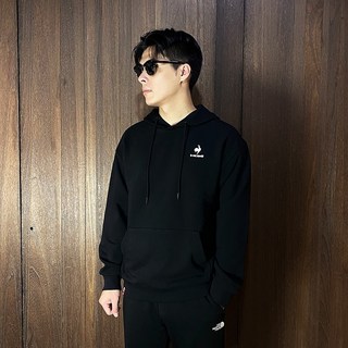 Le Coq Sportif 連帽上衣 棉質 公雞 Logo 長袖帽T 黑色