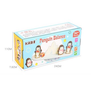 木製玩具E3F KABI企鵝平衡木 商檢合格 企鵝平衡積木玩具 木制益智兒童認知堆堆樂, 1個, 彩盒, Multicolor