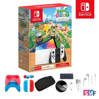 [온라인 공식판매처 에스엠퓨처스] 닌텐도 스위치 OLED 모여봐요동물의숲세트+SMF 풀 악세서리 패키지 오늘출발, OLED 모동숲세트+SMF 풀 악세서리 패키지