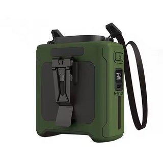 허리선풍기 20000mAh 휴대용 야외 허리 쿨러 비상 스포츠 작업을위한 보조베터리 LED 조명이있는 목 강한, 03 green